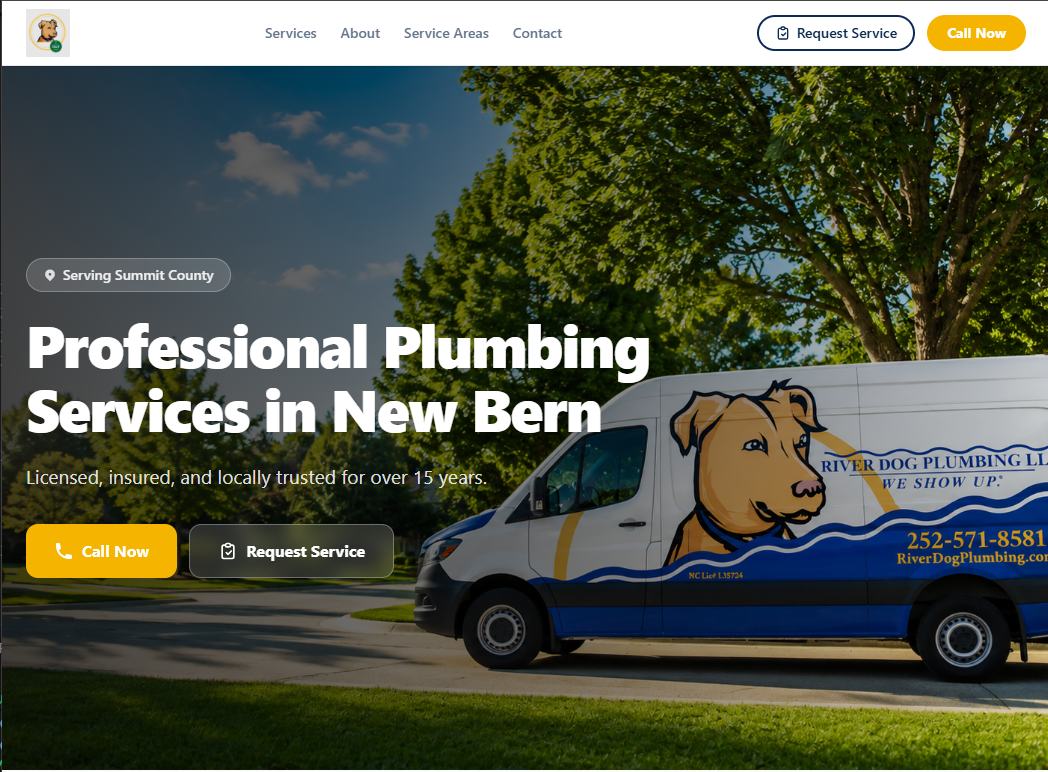 A modern website Webpresa built for the same plumbing business